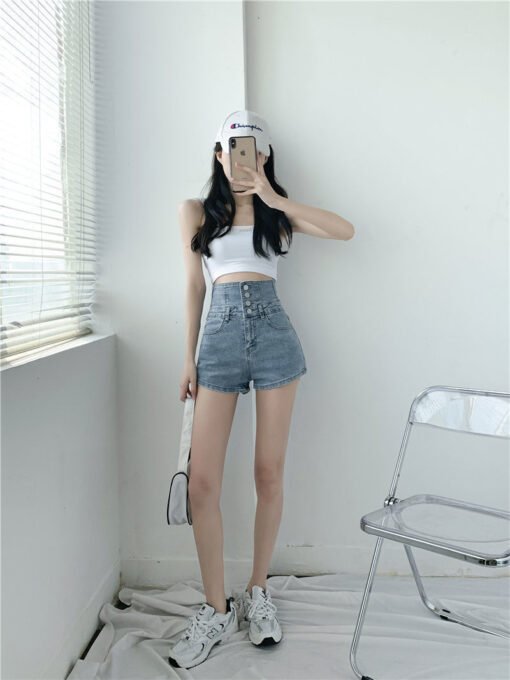 Summer High Waist Denim Rope Shorts For Women - Image 9
