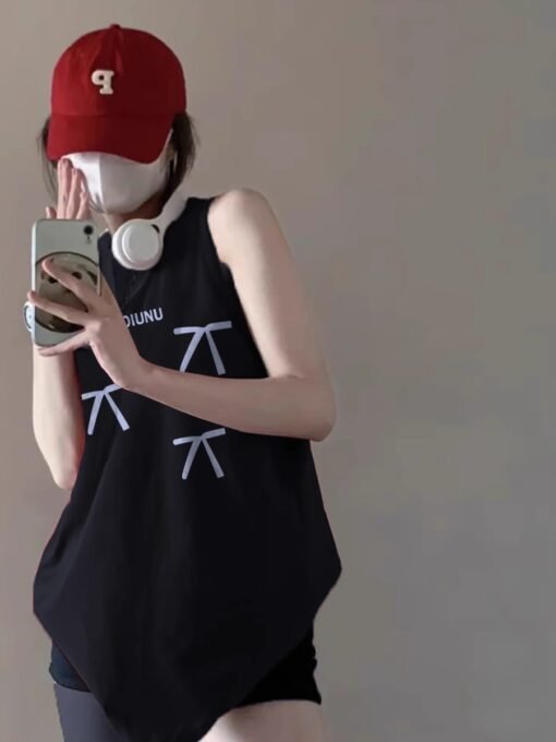 Vapetix M-3XL  (Official Figure 200g Pure Cotton) Summer plus size Loose Mid-length dress chubby girl Vest T-shirt - Image 3