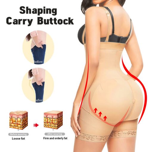 High Waisted Body Pants Crotch Zipper Tummy Lifting Pants Waist Trimming Shapewear Bodysuit Enhancement - Image 2