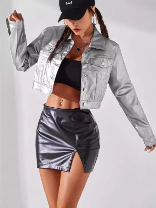 Women Fashion Street Style Coated Jacket - Image 5
