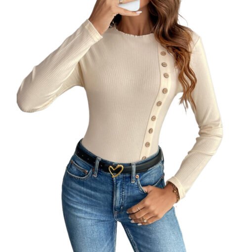 Knitted Round Neck High Elasticity Cold Relief Striped - Image 5