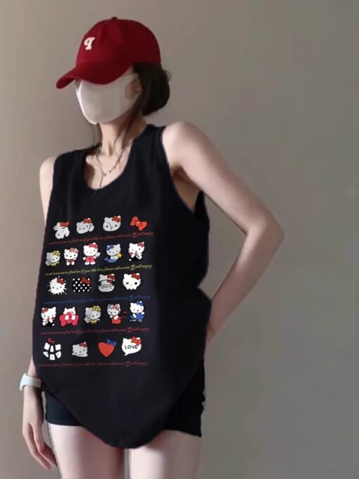 Vapetix M-3XL  (Official Figure 200g Pure Cotton) Summer plus size Loose Mid-length dress chubby girl Vest T-shirt - 图片 5
