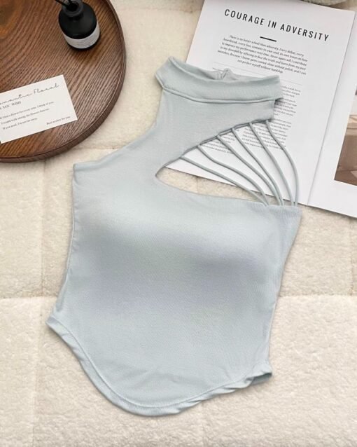 Vapetix One size fits all-One size fits all  Irregular Shoulder Halter Camisole Women's Outer Wear Summer Thai Pure Sweet Spice Girl Sexy Strapl - 图片 6