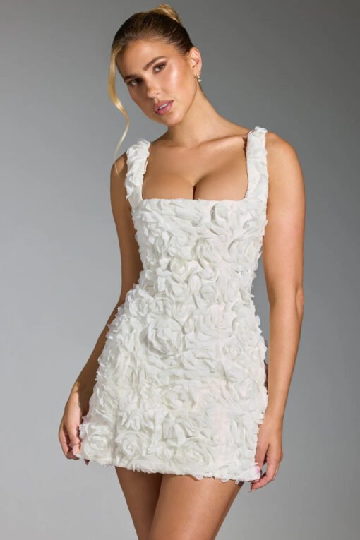 Square Collar Flower Slim Fashion Sleeveless Strap Dress - Image 7
