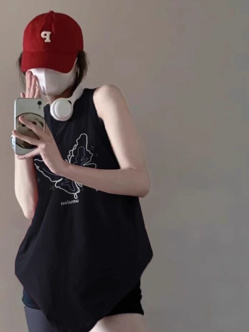 Vapetix M-3XL  (Official Figure 200g Pure Cotton) Summer plus size Loose Mid-length dress chubby girl Vest T-shirt – Bild 4