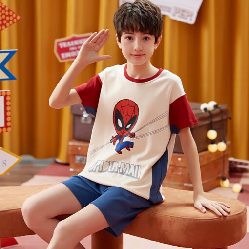 Vapetix 8 yards-14 yards  Cotton Children's Pajamas Summer Short-sleeved Shorts Pullover Cartoon Home Clothes suit - Image 3