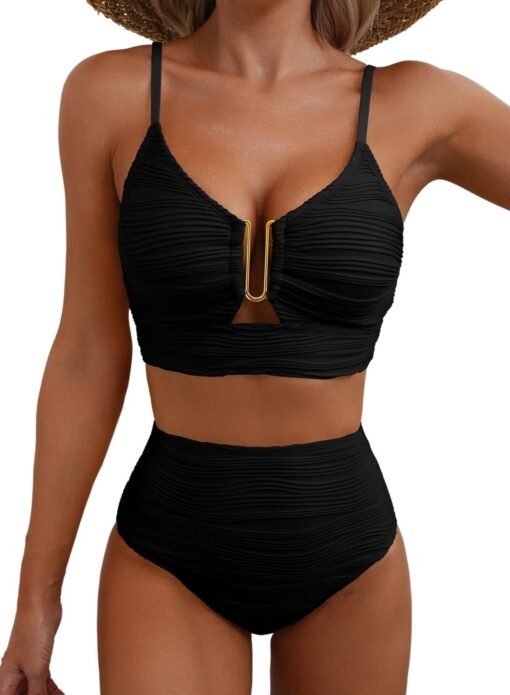 Bikini V-neck Hollow Swimsuit High Waist Women - Image 6