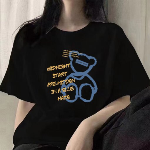 Vapetix M-2XL  Women's Short-sleeved Summer Korean-style New Niche oversize Printed Top T-shirt Cotton Loose Ins - 图片 3