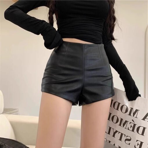 Sheath Leather Pants Sexy Temperament Hot Girls Wear New High Waist Shorts - Image 5