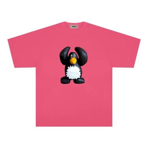 Vapetix S-3XL  【Tmall/Recommended】Heavy 230g double yarn pure cotton combed tightly Penguin pattern printed short-