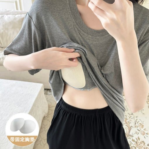 Vapetix M-XXL  Shaoxing -2025 Pajamas Women's Cotton Crewneck Short Sleeve Shorts Solid Color Outer Wear Home Wear