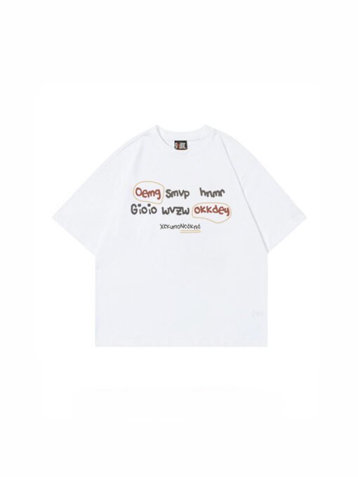 Vapetix S-3XL  【Tmall/Recommended】Heavy 230g double yarn pure cotton combed tightly English letter printed short-s - Kép 3