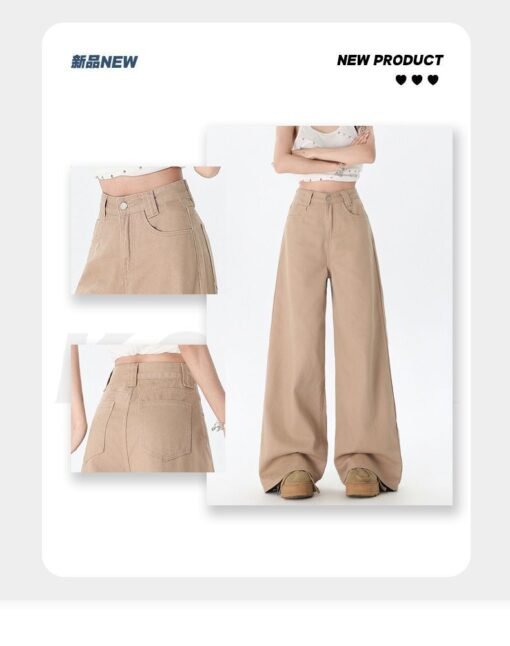 Vapetix XS-XL  Real shot of 2025 spring and summer fashion trend casual pants for women high waist drooping wide-l