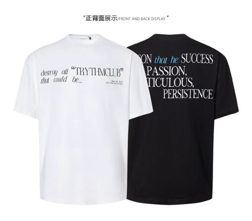 Vapetix S-3XL  【Tmall/Recommended】Heavy 230g double yarn pure cotton combed tightly English letter printed short-s