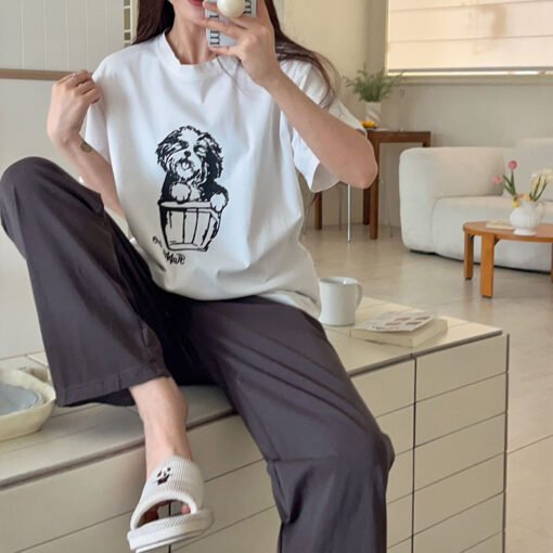 Vapetix M-XL  [Tanfanny Summer 77 Batch] M-XL (Ice Porcelain Cotton) Short Sleeve Cartoon Pajamas Women's Suit La