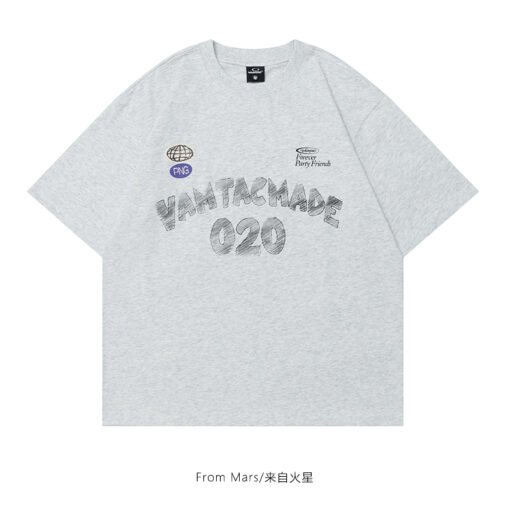 Vapetix S-3XL  【Tmall/Recommended】Heavy 230g double yarn pure cotton combed tightly 020 letter printed short-sleev