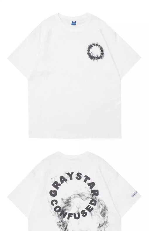 Vapetix S-3XL  【Tmall/Recommended】Heavy 230g double yarn pure cotton combed tightly trendy letter printed short-sl