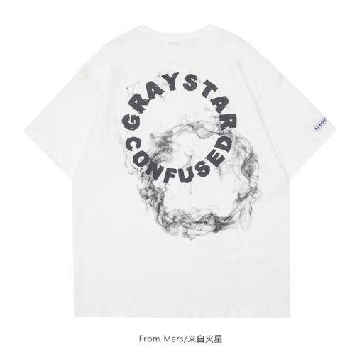 Vapetix S-3XL  【Tmall/Recommended】Heavy 230g double yarn pure cotton combed tightly trendy letter printed short-sl - 图片 2