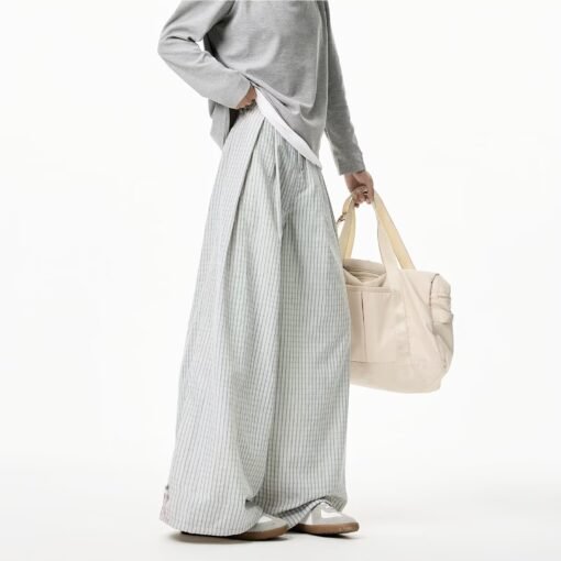Vapetix S-XXL  Trendy Ins Simple Japanese Striped Wide Leg Casual Pants Lazy Trousers Harajuku New Fashion - 图片 8