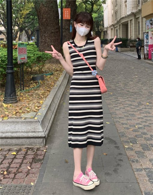 Vapetix One size fits all-One size fits all  Shipped vest skirt women's summer Korean version of 2025 new mid-length slim slim base sleeveless d – Bild 3