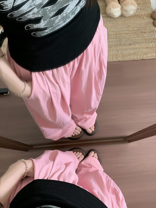 Vapetix S-XL  Real shot!  2025 summer new elastic waist slimming casual pants for women loose wide-leg pants – Bild 8