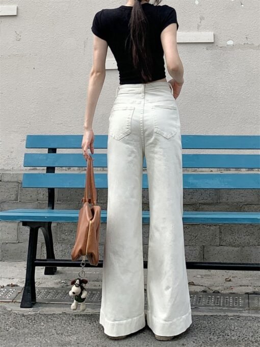 Vapetix XS-2XL  Real shot of 2025 spring and summer fashionable straight wide-leg pants pocket design trousers floo – Bild 4