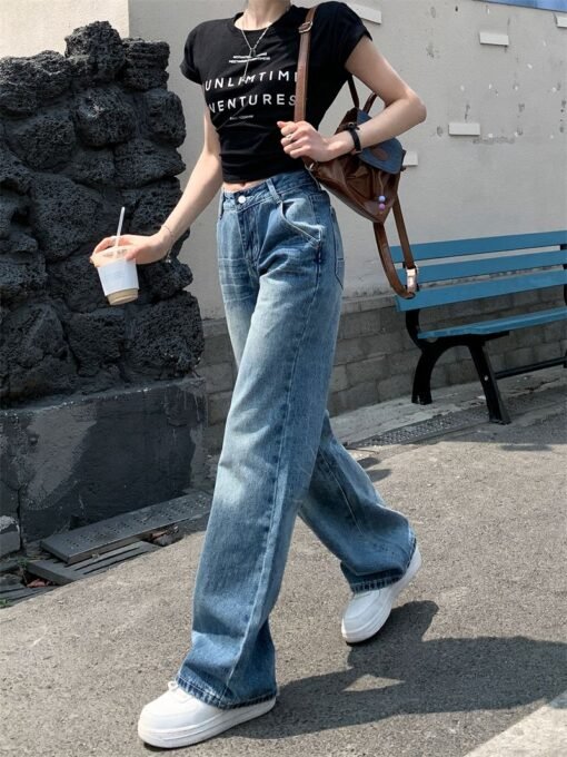 Vapetix XS-XL  Real shot of 2025 spring and summer fashion trend casual pants for women high waist drooping wide-l - Billede 2