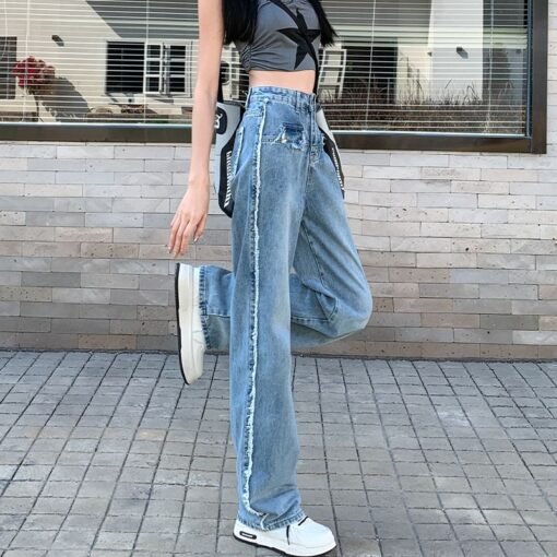 Vapetix XS-2XL  Real shot of 2025 spring and summer fashion trend casual pants for women high waist drooping wide-l – Bild 2