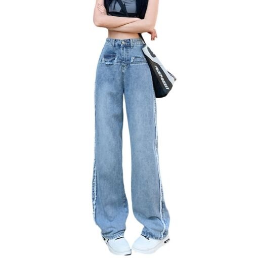 Vapetix XS-2XL  Real shot of 2025 spring and summer fashion trend casual pants for women high waist drooping wide-l – Bild 4