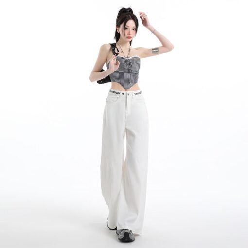 Vapetix XS-XL  Real shot of 2025 spring and summer fashion Laiser Tennis jeans for women thin letters with waist s - Billede 3
