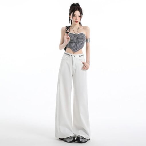 Vapetix XS-XL  Real shot of 2025 spring and summer fashion Laiser Tennis jeans for women thin letters with waist s - Billede 4