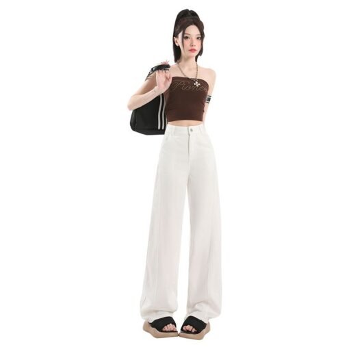 Vapetix XS-2XL  Real shot of 2025 spring and summer fashion trend casual pants for women high waist drooping wide-l – Bild 5