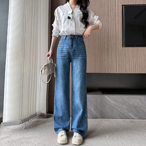 Vapetix XS-2XL  Real shot of 2025 spring and summer fashion trend casual pants for women high waist drooping wide-l – Bild 5