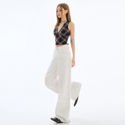 Vapetix XS-XL  Real shot of 2025 spring and summer Korean version of slim, loose, versatile straight and draped fl – Bild 2