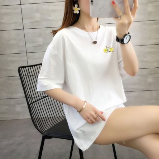 Vapetix S-3XL  Loose shoulder-falling 200g pure cotton rear edge short-sleeved T-shirt printed - Pilt 3