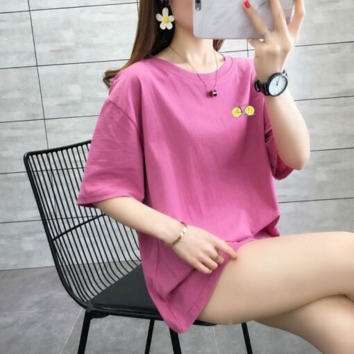 Vapetix S-3XL  Loose shoulder-falling 200g pure cotton rear edge short-sleeved T-shirt printed - Pilt 4