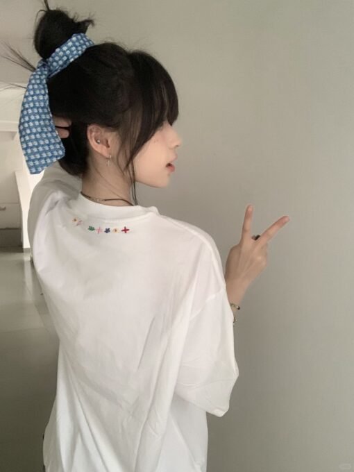 Vapetix S-3XL  【Tmall/Recommended】Heavy 230g double yarn pure cotton combed tightly English letter printed short-s – Image 2