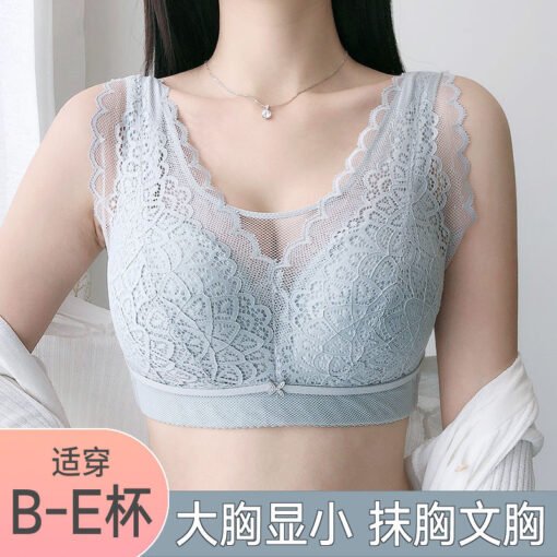 Vapetix 34/75B-46/105E  plus size Underwear Women's Large Chest Anti-sagging chubby girl Cup Thin Bra 100.00kg Tube Bra Ant