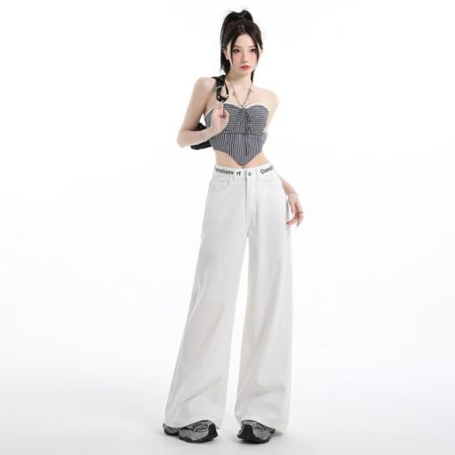 Vapetix XS-XL  Real shot of 2025 spring and summer fashion Laiser Tennis jeans for women thin letters with waist s