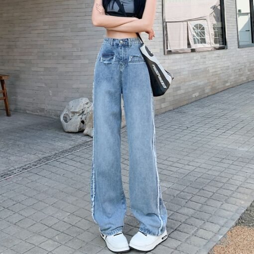 Vapetix XS-2XL  Real shot of 2025 spring and summer fashion trend casual pants for women high waist drooping wide-l