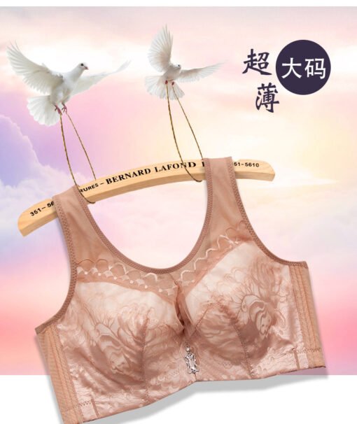 Vapetix 36/80C-44/100E  Ultra-thin plus size Bra Thin Full Cup with Steel Ring Vest Push-up chubby girl Large Chest Small U - 图片 3