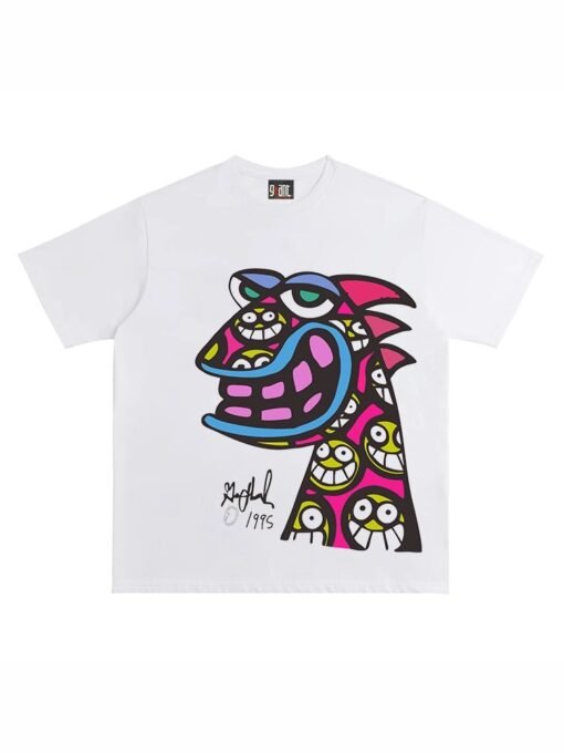 Vapetix S-3XL  【Tmall/Recommended】Heavy 230g double yarn pure cotton combed tight pattern trendy printed short-sle - Imagen 3