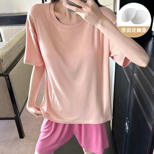 Vapetix M-XXL  Shaoxing -2025 Pajamas Women's Cotton Crewneck Short Sleeve Shorts Solid Color Outer Wear Home Wear