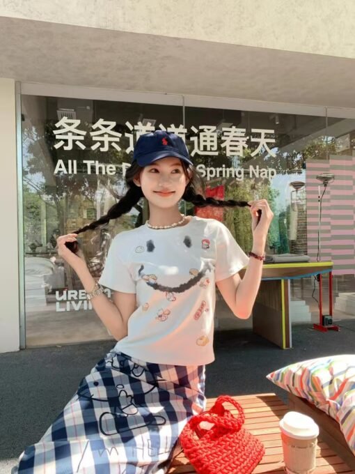 Vapetix S-2XL  High-quality pure cotton 220g 40 pieces of wool + elastic printing with slim waist-tight short-slee - Afbeelding 4