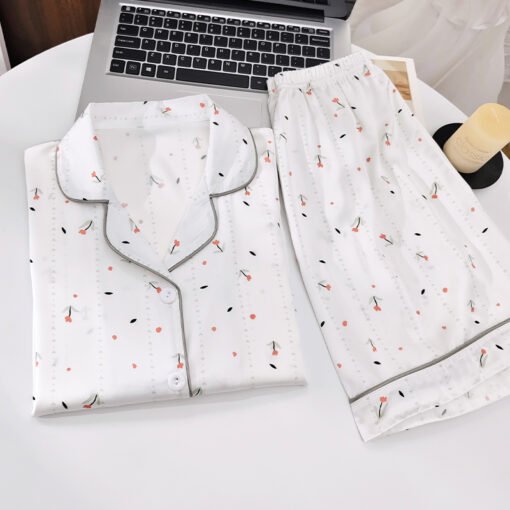 Vapetix M-XXL  Shaoxing -2025 Pajamas Women's New Ice Silk Cartoon Cute Short Sleeve Shorts Can Wear Two-Piece Hom - 图片 5