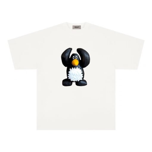 Vapetix S-3XL  【Tmall/Recommended】Heavy 230g double yarn pure cotton combed tightly Penguin pattern printed short- - Kép 2