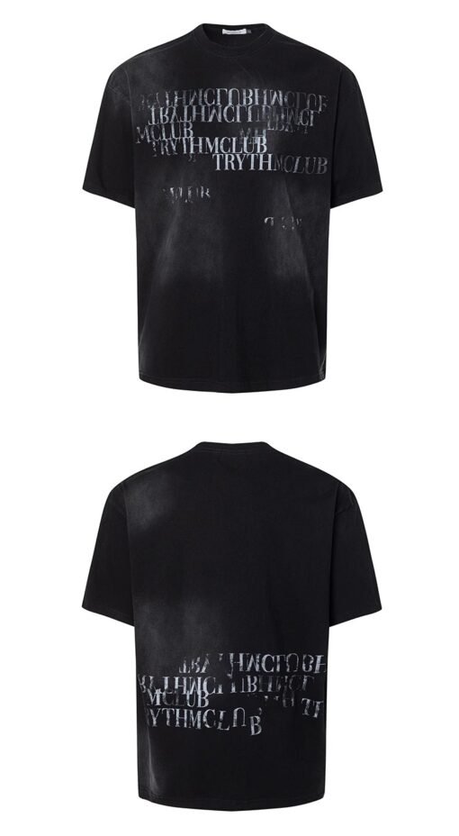 Vapetix S-3XL  【Tmall/Recommended】Heavy 230g double yarn pure cotton combed tightly trendy letter printed short-sl - 图片 2