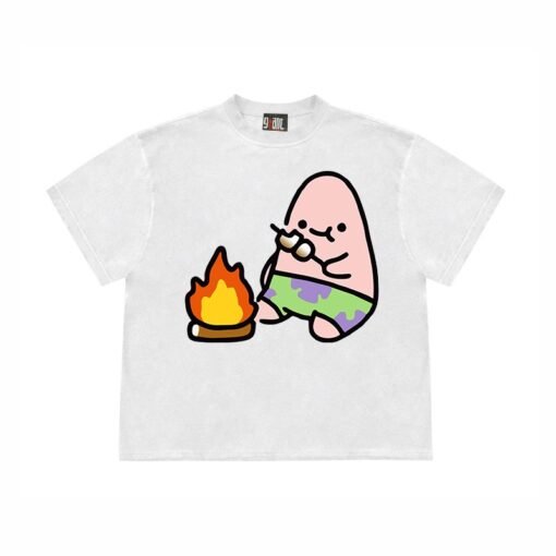 Vapetix S-3XL  【Tmall/Recommended】Heavy 230g double yarn pure cotton combed tight pattern trendy printed short-sle – Image 3