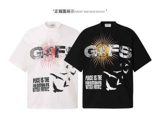 Vapetix S-3XL  【Tmall/Recommended】Heavy 230g double yarn pure cotton combed tightly with bird letter printed short - 图片 2