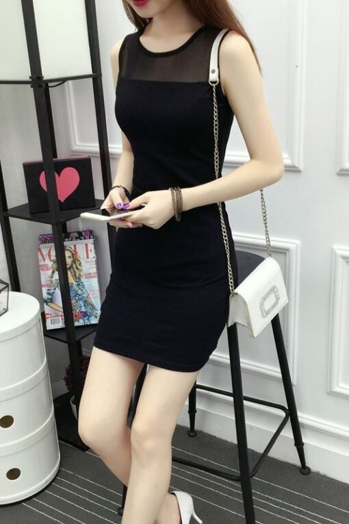 Vapetix M-2XL  6535 Cotton Summer Lace Sling Vic Skirt Women's Base Slim-fit Hip Mid-length plus size Mesh dress - 图片 2